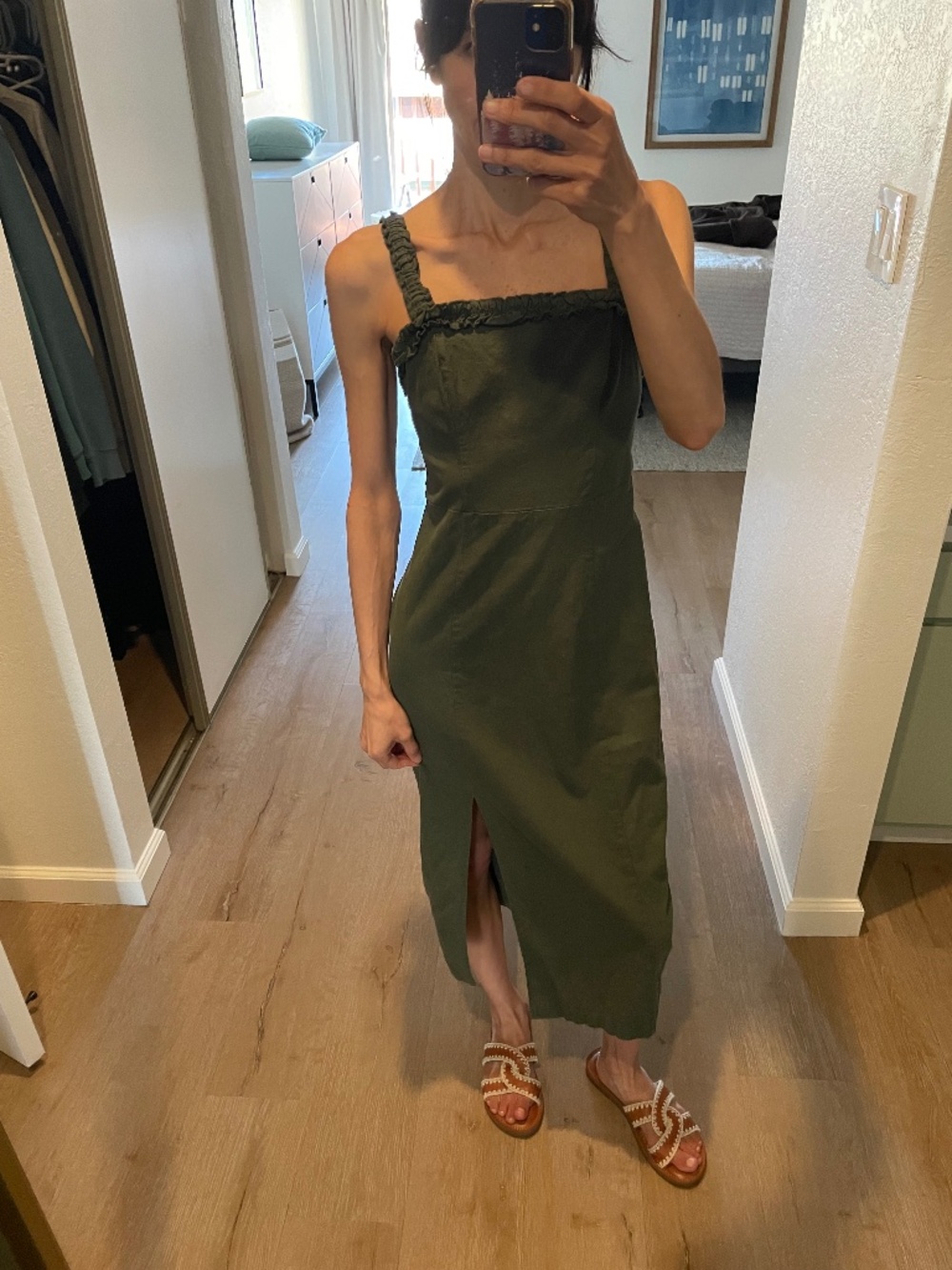Urban Outfitters green linen dress